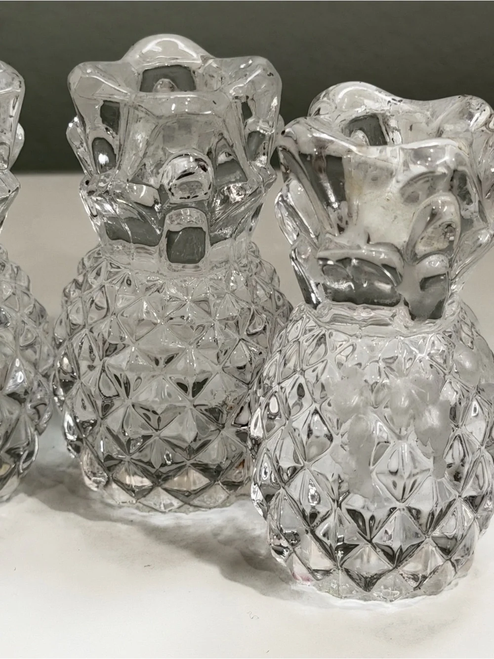 Williams Sonoma Pineapple Candle Holders Set of 4 Preppy Coastal Home Decor